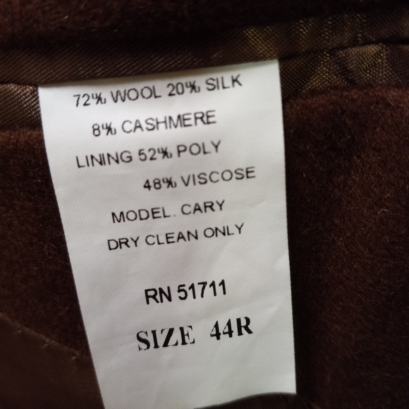 T. Harris London Brown Wool/Silk/Cashmere Blazer Jacket Sports Coat Size 44R - Picture 7 of 12